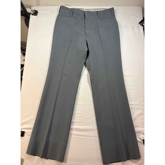 Unbranded Other - True Vintage Mens Gray Dress Pants Straight Trousers 32x31.5 Retro Slate Gray